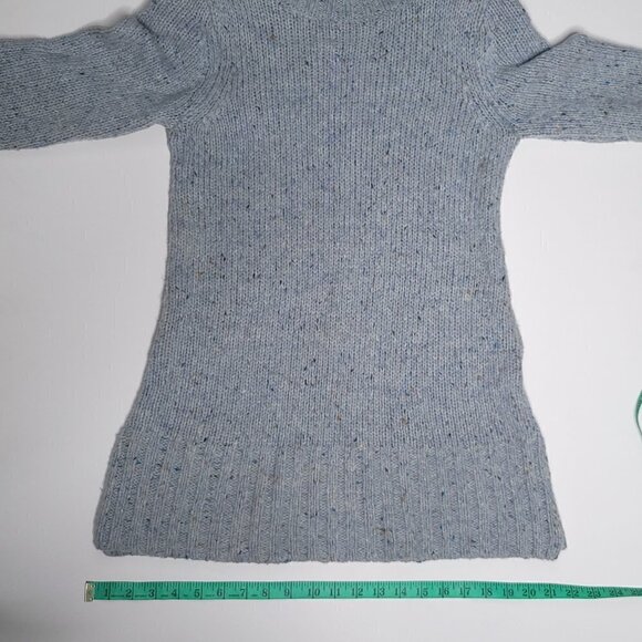 Cynthia Rowley Scandi Cabin Marled Blue Wool Turtleneck Sweater women's medium - Picture 10 of 11